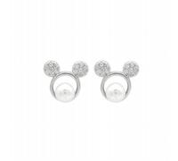 S925 Argent Sterling Perle Mickey Boucles D'Oreilles Fille Mignon Dessin Animé Boucles D'Oreilles Boucles D'Oreilles Hypoallergéniques Bijoux, GeRRiT, perle