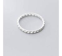 S925 Bague en Argent Femme Style Littéraire Coréen Simple Chaîne Torsadée Bijoux Compactsbague, Usa 5, LJBLEUSK