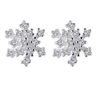 S925 Boucles D'Oreilles en Argent Femme Mode Coréenne Boucles D'Oreilles Flocon de Neige Doux Tempérament Personnalité Fleurs de Diamant, LJBLEUSK, Argent