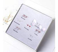 S925 Boucles D'Oreilles en Argent Sterling Femelle Mode Sauvage Créatif une Semaine Combinaison Bijoux Fleur Saison une Semaine Boucles D'Oreilles Cadeau Ensembleles Filles, Argent 925, LJBLEUSK