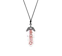 S925 Collier en Argent Sterling Hommes Femmes Amulette Épée de Cinabre Pendentif Cadeau Mode Créatif Simplicité Exquise Exagérée, LJBLEUSK