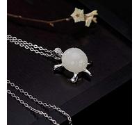 S925 Collier en Argent Sterling Tortue de Jade Pour Femme Pendentif Classique Simple Palace National Wind Fashion Cadeau Exquis, LJBLEUSK