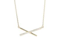 S925 Necklace Japanese and Korean Cool Diamond-Encrusted Cross Necklace Women's Clavicle Chain