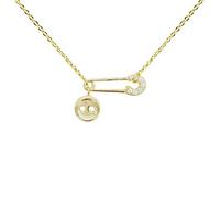 S925 Necklace Women's Paper Clip Collarbone Chain Women's and Versatile Pearl Shells Pendant Necklace