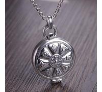 S925 Silver Retro Fort Gawu Collier Pour Femmes Pour Hommes Peut Ouvrir Huit Bons Trésors Six Mots Mantra Personnalité Créative Cadeau Unique Unisex, LJBLEUSK
