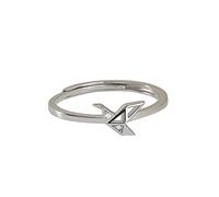 S925 Sterling Origami Grue Anneau Mode balancent Origami Zircon Ouvert réglable Pouce Anneaux Bijoux Cadeaux pour Les Femmes de noël,