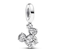 S925 Sterling Silver Pendant Dangle Beads Charms pour bracelets et colliers Sparkling Mouse Bow pour les femmes filles amis
