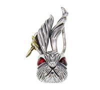 S925 STERLING Silver Red Eye Rabbit Head Gemstone Pendant, Hommes et Collier personnalisé des femmes