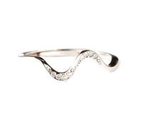 S925 Sterling Silver Wave Friendship Rings Stackable Knuckle Rings for Best Friend Matching Minimalist Wave Ring Jewelry Birthday Gifts for Women Sisters (silver,10)