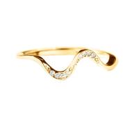 S925 Sterling Silver Wave Friendship Rings Stackable Knuckle Rings for Best Friend Matching Minimalist Wave Ring Jewelry Birthday Gifts for Women Sisters (gold,7)