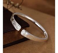 S999 Pure Glossy Ancient Racelet Retro ouvre des Dames Racelet Racelet Bracelets pour Femmes