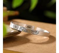 S999 Pure Retro Matte Ginkgo Leaf Open Female Jewelry Women's Bracelets