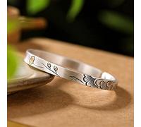 S999 Pure Retro Matte Ginkgo Leaf Open Female Jewelry Women's Bracelets