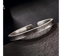 S999 Pure Retro Matte Leaf All Match Ladies Open Jewelry Ladies Women's Bracelets