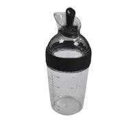 Sa-lad Shaker en verre pour vinaigrette - Distributeur de vinaigrette - Conteneur à sauce - Pour la maison et la cuisine - Pour servir et ranger les vinaigrettes - 240 ml - Noir - 1 pièce