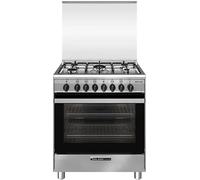 SA765MI6 Cuisinière à gaz avec four électrique 5 brûleurs 70 x 60 cm Inox Classe énergétique A