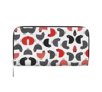 SAAKE Creative Cartoon Chicken Print Women Leather Hand Wallet 7,9 X 9,9 cm Trendy Wallet Capacity Casual Travel Use, noir, One Size