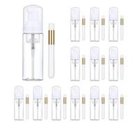 SAANG & JAT Kit de 24 extensions de cils, 12 flacons pompe en mousse transparente de 59 ml, 12 brosses à cils dorées, fournitures de voyage