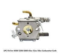 SAANICH 1PC carburateur adapté for KOMATSU 4500 5200 5800 45cc 52cc 58cc avec Double Tube en plastique/cuivre tronçonneuse pièces de rechange accessoires(Double copper pipe)