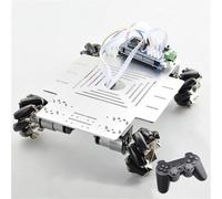 SAANICH Kit de châssis de Voiture Robot Intelligent RC Mecanum, Grande Charge de 30KG, Plate-Forme Omni avec contrôleur PS2 Mega2560 for Projet Arduino(Black)