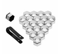 SAANTE 20 PièCes Cache Ecrou Voitures pour Citroen C5 C4, Bouchons D'éCrou De Roue Capuchons Hexagonal Boulon Ecrou Protection Couvre Auto Accessoires,C/Silver-21mm