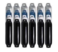 Saarwebstore Fender Majoni Comet Lot de 6 Bateaux de Protection Contre Les rampes Yacht Marine/Argent/Noir/Blanc 7 Tailles, 059221-61B-Set, Noir, Maß 1 Ø 100x420mm