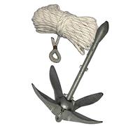 Saarwebstore Lot d'ancrages Pliables galvanisés à Chaud + câble d'ancrage 30 m, Anker-Set12.0, 12,0kg