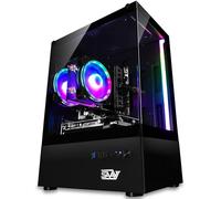 SAAV X1 PC de jeu préconstruit avec Intel i5 3,4 GHz, 16 Go de RAM, GPU GEFORCE GTX 750 GDDR5, NVME 512 Go, WiFi 6, Bluetooth, Win 10, clavier souris, ordinateur de jeu, PC de bureau