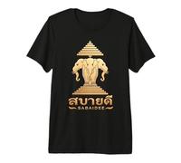 SabaiDee Lao Erawan Éléphant à Trois têtes T-Shirt Haut de Gamme