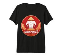 SabaiDee Lao Erawan Éléphant à Trois têtes T-Shirt Haut de Gamme