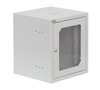 SABAJ M&D Armoire réseau 10 Pouces - 6U - H355xL310xP300mm - Profondeur utile 250mm - Porte vitrée - Montage Mural - Blanc