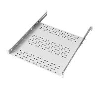 SABAJ M&D Étagère 19 Pouces 1U 400 mm Gris - 20 kg, Réglable | Pour baies serveur compactes, étrier arrière +200 mm ajustable, montage 4 points, tôle perforée, pour switch, routeur, NAS