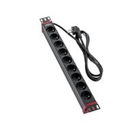 SABAJ Multiprise rackable 19 Pouces - 9 Prises Electrique Type E - 2m 230V - Rotation à 360 Zoll - Mural, Universel - Aluminium