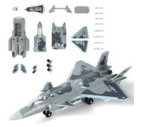 Sabanas J-20 Jet de combat à l'échelle 1:100 - Kit de construction rapide - Jet militaire en plastique - Avion jouet - Modèle d'avion de montage avec support - Cadeau (26 pièces)