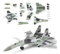 SABANAS Kit de Maquette d'avion de Chasse SU-35 à l'échelle 1:100, en Plastique, avec Support, à Collectionner ou à Offrir en Cadeau pour Adultes et Enfants (34 pièces)