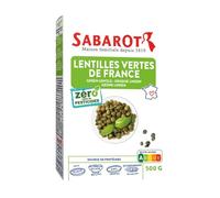 Sabarot - Lentilles vertes de France Zéro résidu de pesticides - Étui carton 500g