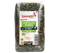 SABAROT - Lentilles Vertes Gourmandes, Texture Fondante Idéale pour Vos Recettes (500g) - Le Lot De 4