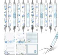 Sabary Ensemble de papeterie de 18 pièces, 12 stylos esthétiques et 6 notes adhésives, fournitures scolaires mignonnes pour femmes, cadeaux pour étudiants, infirmières, enseignants (hortensia)