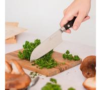 Sabatier - Couteau Mini Santoku IDEAL TOQUE BLANCHE 100% Forgé - Fabriqué en France - 13 cm - Lame Alvéolée et Rivets Inox - Idéal pour Trancher, Emincer et Hacher avec Précision