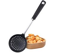 Sabatier Cuillère à écumoire professionnelle en nylon - Anti-rayures pour poêles antiadhésives. Passe au lave-vaisselle. Noyau en acier inoxydable, poignée souple. Grande et fente pour égoutter.