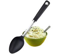Sabatier Cuillère de service professionnelle en nylon - Anti-rayures pour poêles antiadhésives. Passe au lave-vaisselle. Noyau en acier inoxydable et poignée ergonomique. Ustensiles de cuisine idéaux.