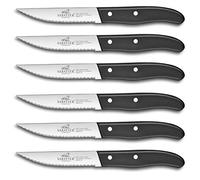 Sabatier International - Set de 6 couteaux à steak - Lames micro-dentées 12.5cm - Manches PP noir