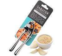 Sabatier Presse-ail - Excellent gadget de cuisine pour écraser les gousses d'ail. Facile à utiliser et passe au lave-vaisselle, broyeur d'ail chromé, fonctionne avec le gingembre. Outil indispensable