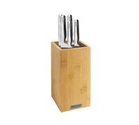 SABATIER TROMPETTE Asean - Bloc spaghetti 5 pièces en bambou | Bloc spaghetti bambou + 5 couteaux : office, utile, santoku, chef, découper, acier 5Cr15MoV, manche tout inox hygiénique