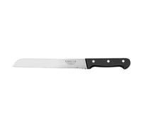 SABATIER Trompette - Couteau à Pain - Universal - Acier MOV Finition satinée Manche ABS et Rivets Acier - 35 cm (Lame 22 cm) - Noir