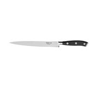 SABATIER TROMPETTE - Couteau filet de sole flexible - Vulcano - Acier 5Cr15MoV finition satinée manche POM pleine soie avec rivets inox - 29 cm (Lame 18 cm) - Noir