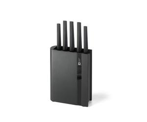 Sabatier Trompette - Edge Noir - Bloc 5 Couteaux De Cuisine - Gris