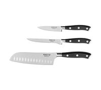 SABATIER TROMPETTE - Ensemble 3 couteaux de cuisine - Vulcano - Acier 5Cr15MoV - Finition Satinée - Noir