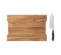 SABATIER TROMPETTE Planche à découper avec tiroirs + Santoku, Bois acacia