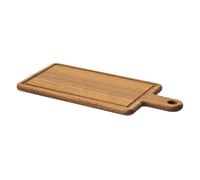 SABATIER TROMPETTE - Planche à découper rectangulaire avec rigole et poignée - Félicie - Bois d'acacia huilé - 37.5 x 17 x 1.5 cm - Bois